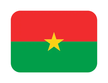 The national flag of Burkina Faso with a horizontal red and green stripe and a yellow star.