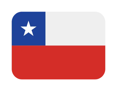 Icon of the national flag of Chile with a white star on a blue square, white stripe, and red band.