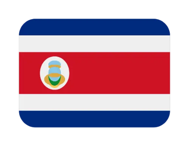 Official Costa Rica flag icon with blue, white, and red stripes and national coat of arms.