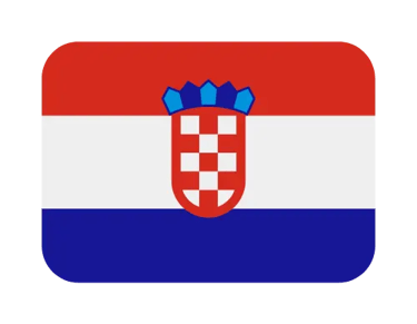 Official flag of Croatia icon featuring red, white, and blue horizontal stripes with the national coat of arms.