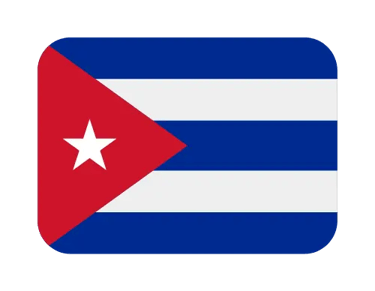The national flag of Cuba with blue and white stripes, a red triangle, and a white star.