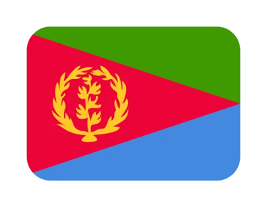 Official national flag of Eritrea icon with green, red, and blue triangles and a gold olive branch wreath.