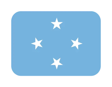 Official flag of Micronesia featuring four white stars on a light blue background.