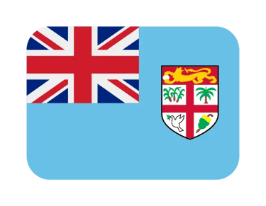 Official national flag of Fiji featuring a light blue field with the Union Jack and coat of arms.