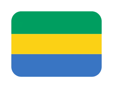 The national flag of Gabon featuring green, yellow, and blue horizontal stripes.
