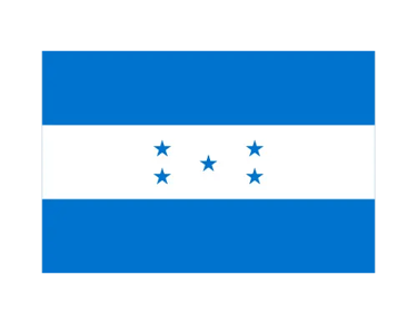 The national flag of Honduras featuring blue horizontal stripes and five blue stars on a white center.