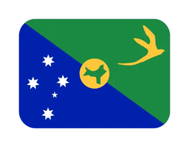 The official flag of Christmas Island featuring the Southern Cross and a golden bosun bird.
