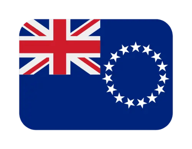 Official flag of the Cook Islands featuring a blue ensign with the Union Jack and fifteen white stars.