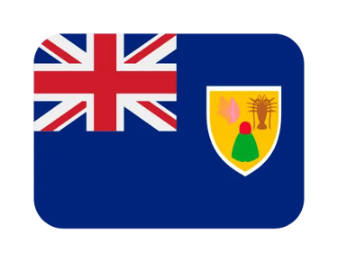 The national flag of the Turks and Caicos Islands featuring a Blue Ensign with the island coat of arms.