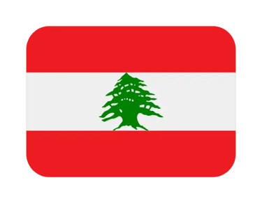 The national flag of Lebanon icon with red and white stripes and a green Lebanon Cedar tree.
