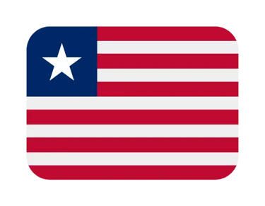 The national flag of Liberia featuring eleven red and white stripes and a white star on a blue square.