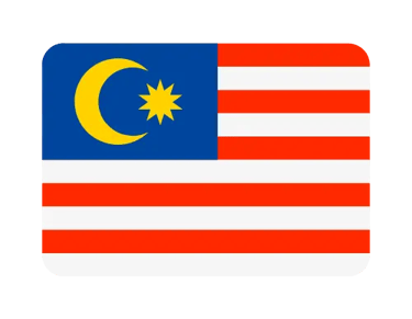 The national flag of Malaysia featuring red and white stripes with a yellow crescent and star.
