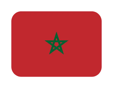 The national flag of Morocco featuring a green pentagram centered on a red background.