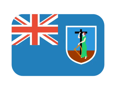 The national flag of Montserrat featuring the Union Jack and the territorial coat of arms on a blue field.
