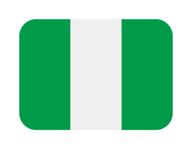 Animated Nigeria flag icon with green and white vertical stripes on a black background.