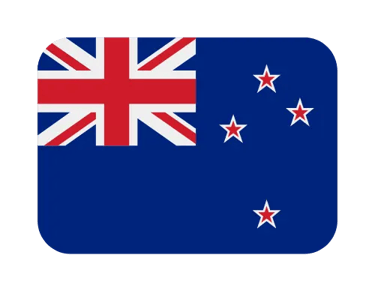 The official flag of New Zealand with Union Jack and Southern Cross on a blue background.