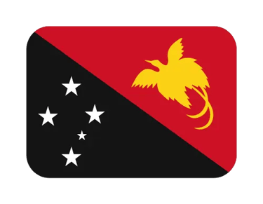 Official flag of Papua New Guinea featuring a Raggiana bird of paradise and the Southern Cross constellation.