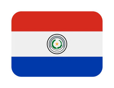 National flag of Paraguay icon with rounded corners and tricolor red, white, and blue stripes.