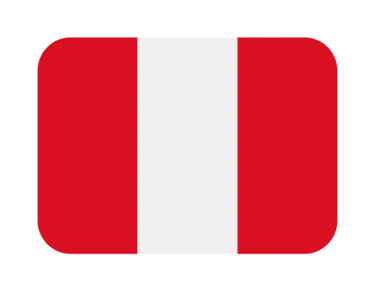A rounded rectangular icon of the national flag of Peru featuring red and white vertical stripes.