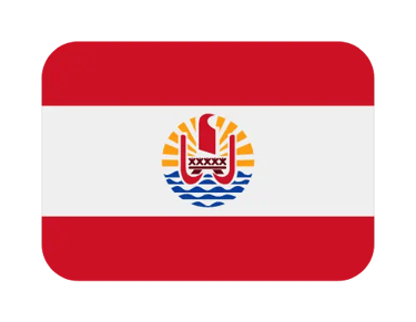 The national flag of French Polynesia with a red and white stripe and central coat of arms.