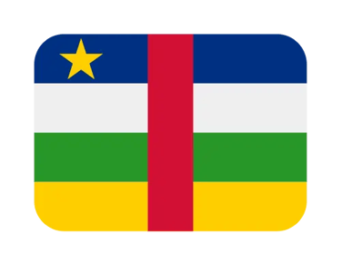 Official flag of the Central African Republic with a yellow star and vertical red stripe.