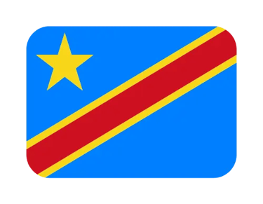 Democratic Republic of the Congo national flag icon with sky blue field, yellow star, and red diagonal stripe.