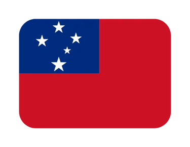 The national flag of Samoa featuring a red field with a blue canton and Southern Cross stars.
