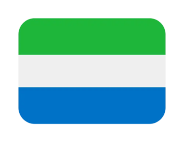 Animated national flag of Sierra Leone featuring green, white, and blue horizontal stripes.