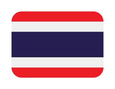 Official national flag of Thailand icon featuring red, white, and blue horizontal stripes.