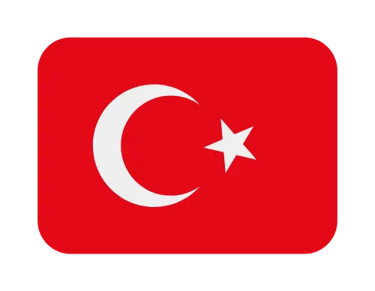 The national flag of Turkey featuring a white crescent and star on a red background icon.