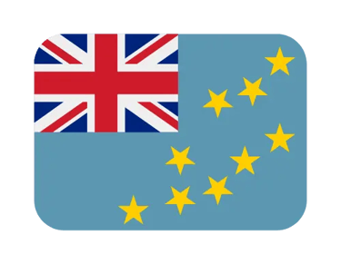 The national flag of Tuvalu featuring a light blue field with the Union Jack and nine yellow stars.