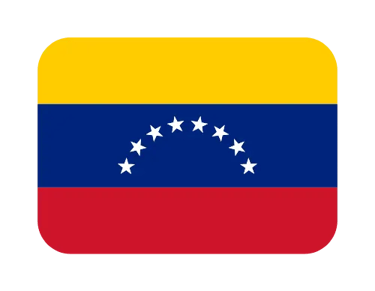 Official flag of Venezuela icon featuring yellow, blue, and red stripes with eight white stars.
