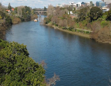 Waikato River passing through Hamilton