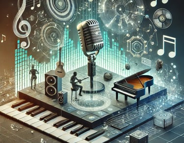 a microphone and a microphone with musical instruments