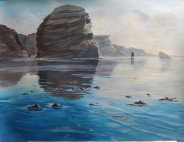 el beso en las Catedrales acrilico 50x65cm