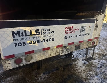mills tree service truck rear view