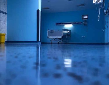 Sealed and shiny coated hospital floor for commercial concrete services by custom concrete in new braunfels texas