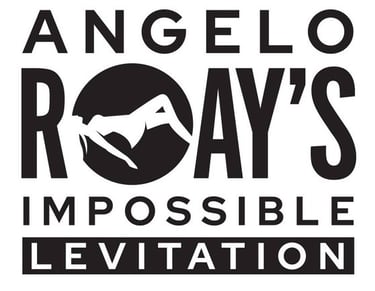 Angelo Ray's Impossible Levitation logo featuring a silhouette of a woman floating inside a circle.