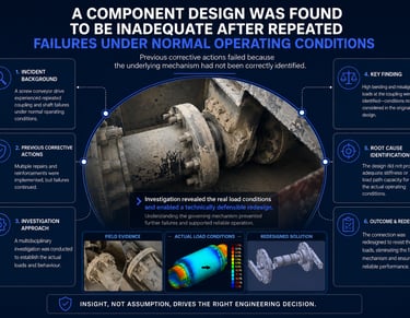 Root cause investigation identifying an inadequate component design after repeated failures