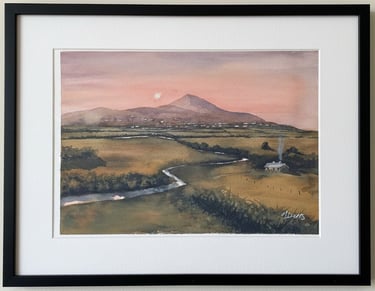 'Marhin', watercolour painting near Ballyferriter, west of Dingle.