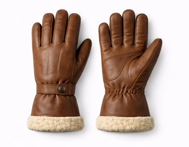 Insulated winter leather gloves with soft lining for cold weather protection