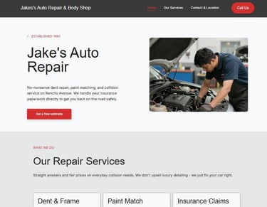 Website Design - Auto Repair Shop © bizdesignforyou.com