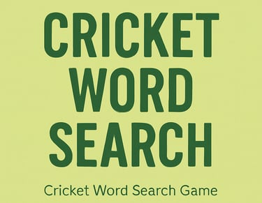 Cricket Word Search Game 