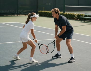 Man serving a tennis ball on a court.