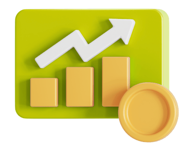 3D growth chart showing SEO and website traffic increase