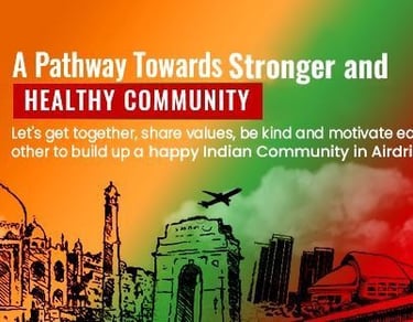 a colorful poster with a rainbow colored background