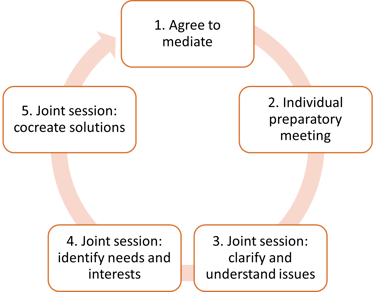 Infography describing a typical Mediation process