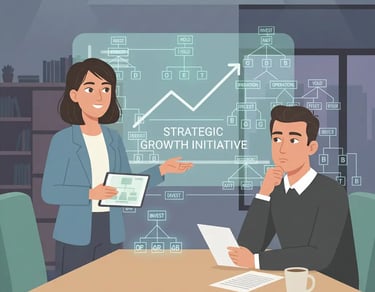 Visualization of investor evaluating founder judgment through structured reasoning in a pitch deck