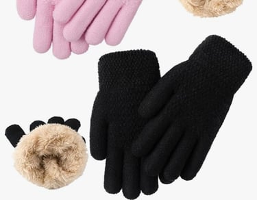 thermal wool fleece kids gloves