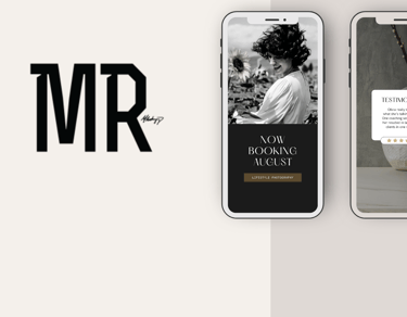 Photography portfolio responsive mobile mock for website mobile design service.